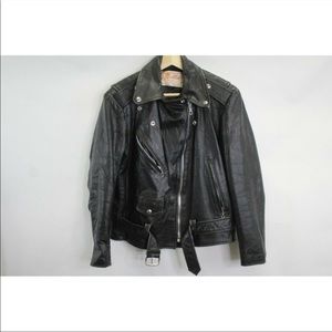 Vintage leather moto jacket